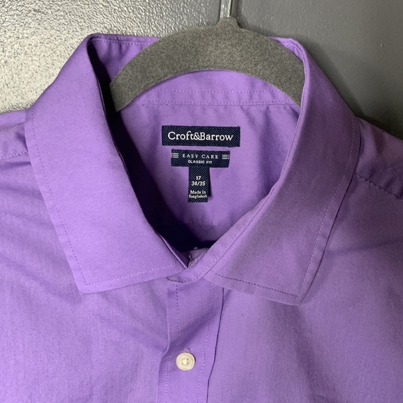 Croft & Barrow Men's Shirt 17 34/35 Purple - Picture 3 of 9